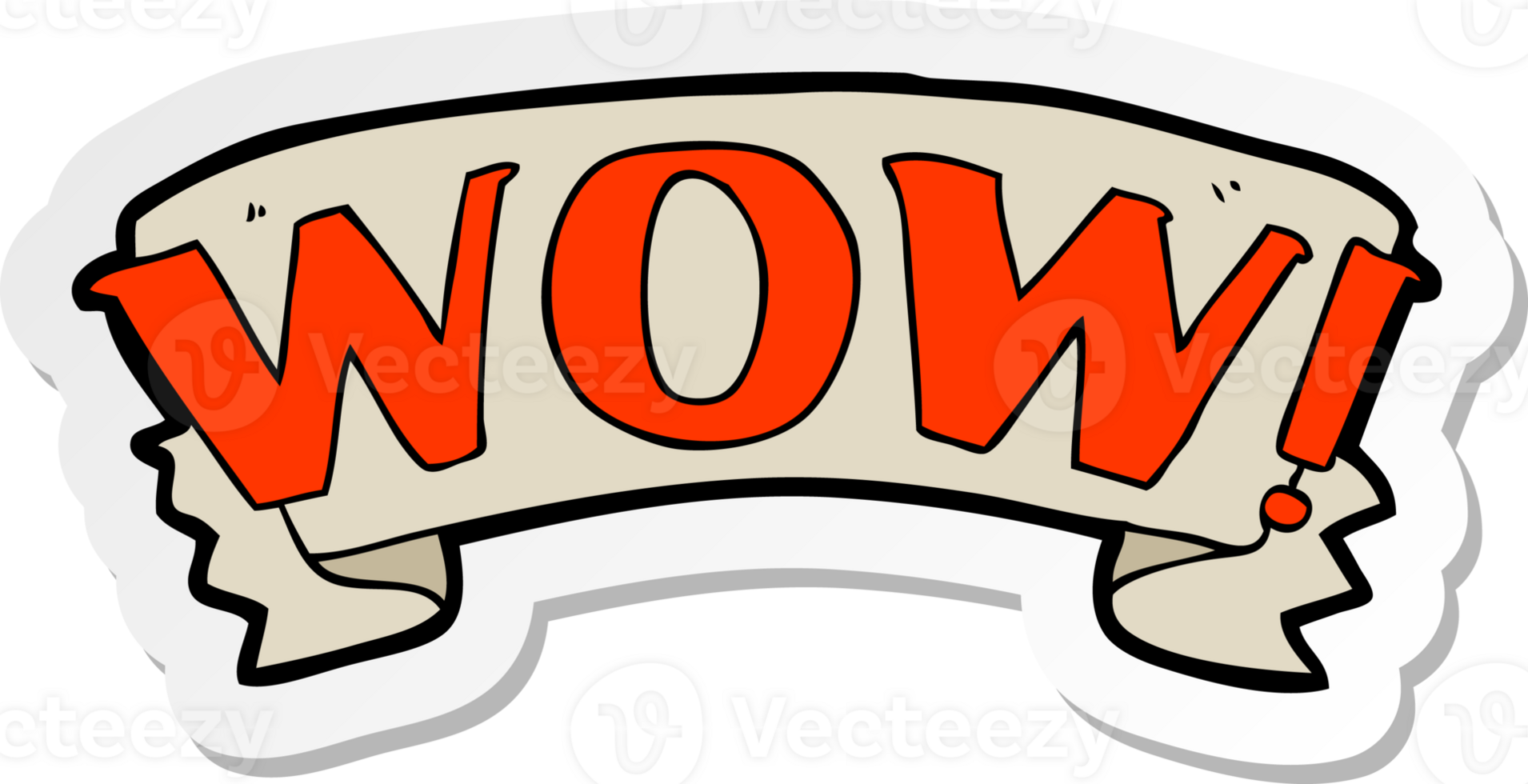 sticker of a cartoon wow symbol png