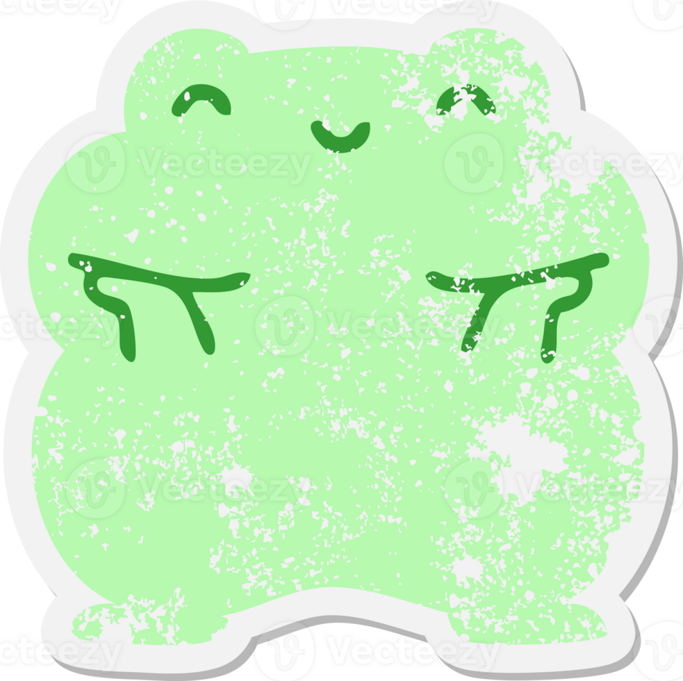 cute cartoon frog grunge sticker png