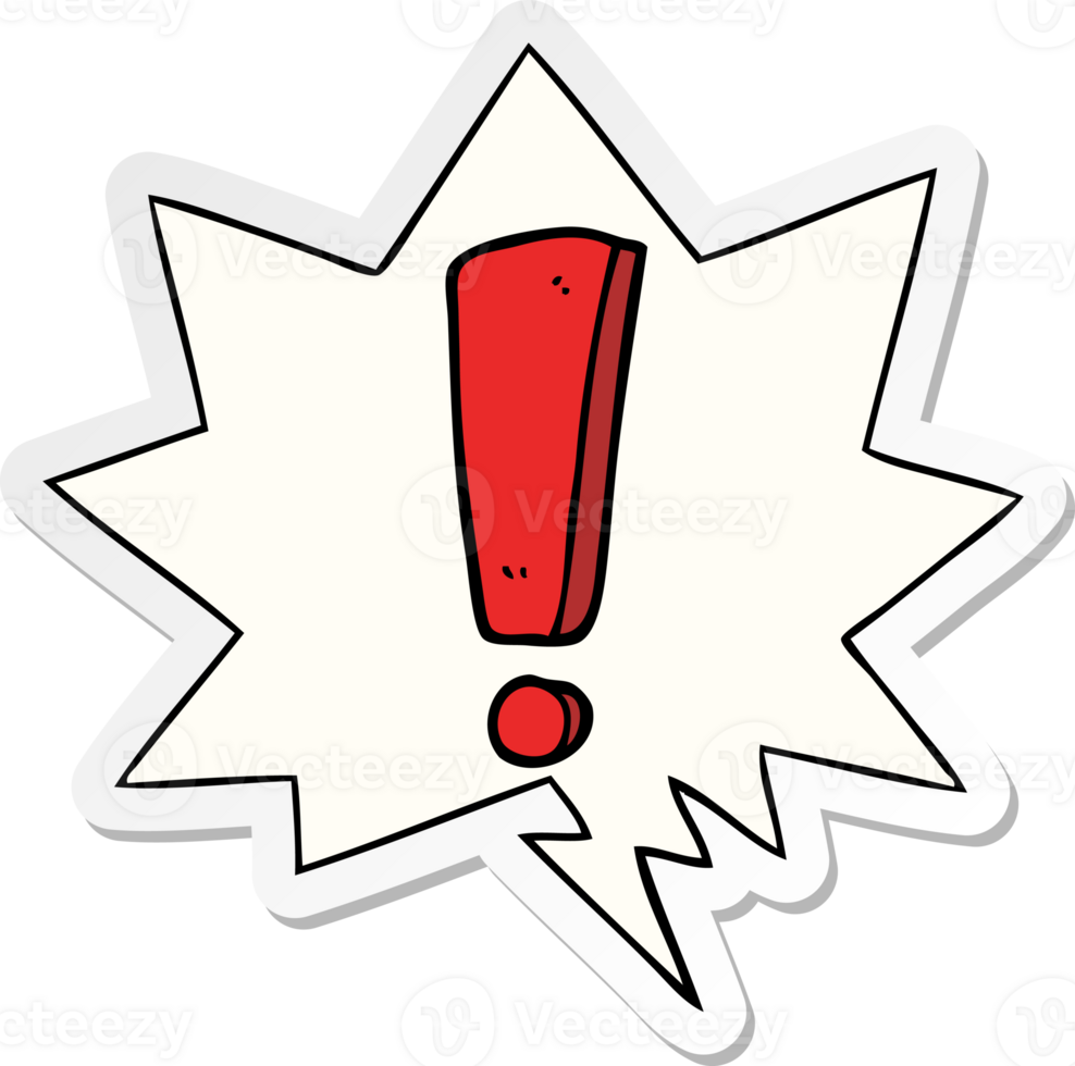 cartoon exclamation mark with speech bubble sticker png