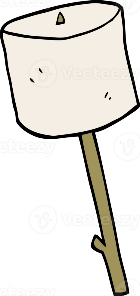 cartoon doodle marshmallow on stick png