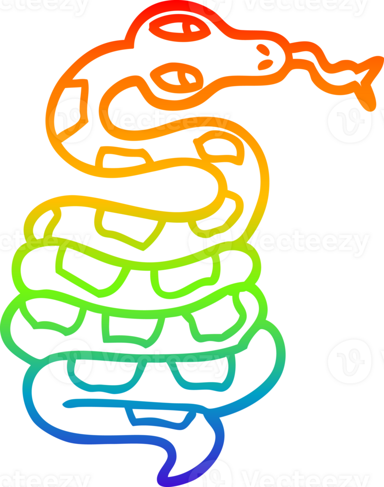 rainbow gradient line drawing of a cartoon png