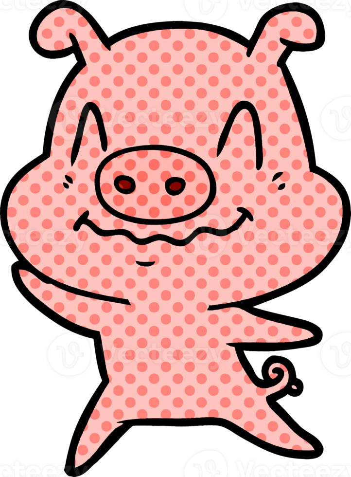 nervous cartoon pig png