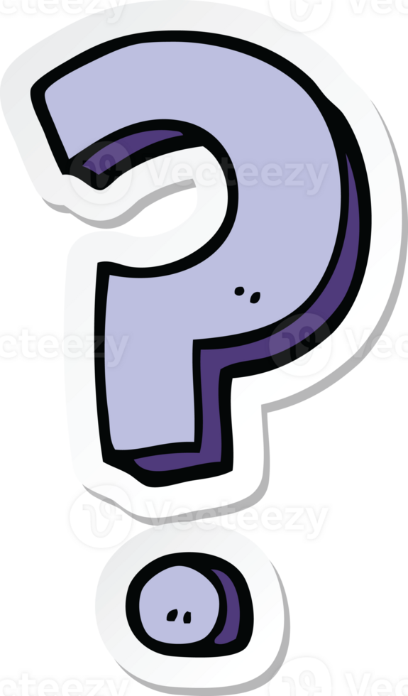sticker of a cartoon question mark png