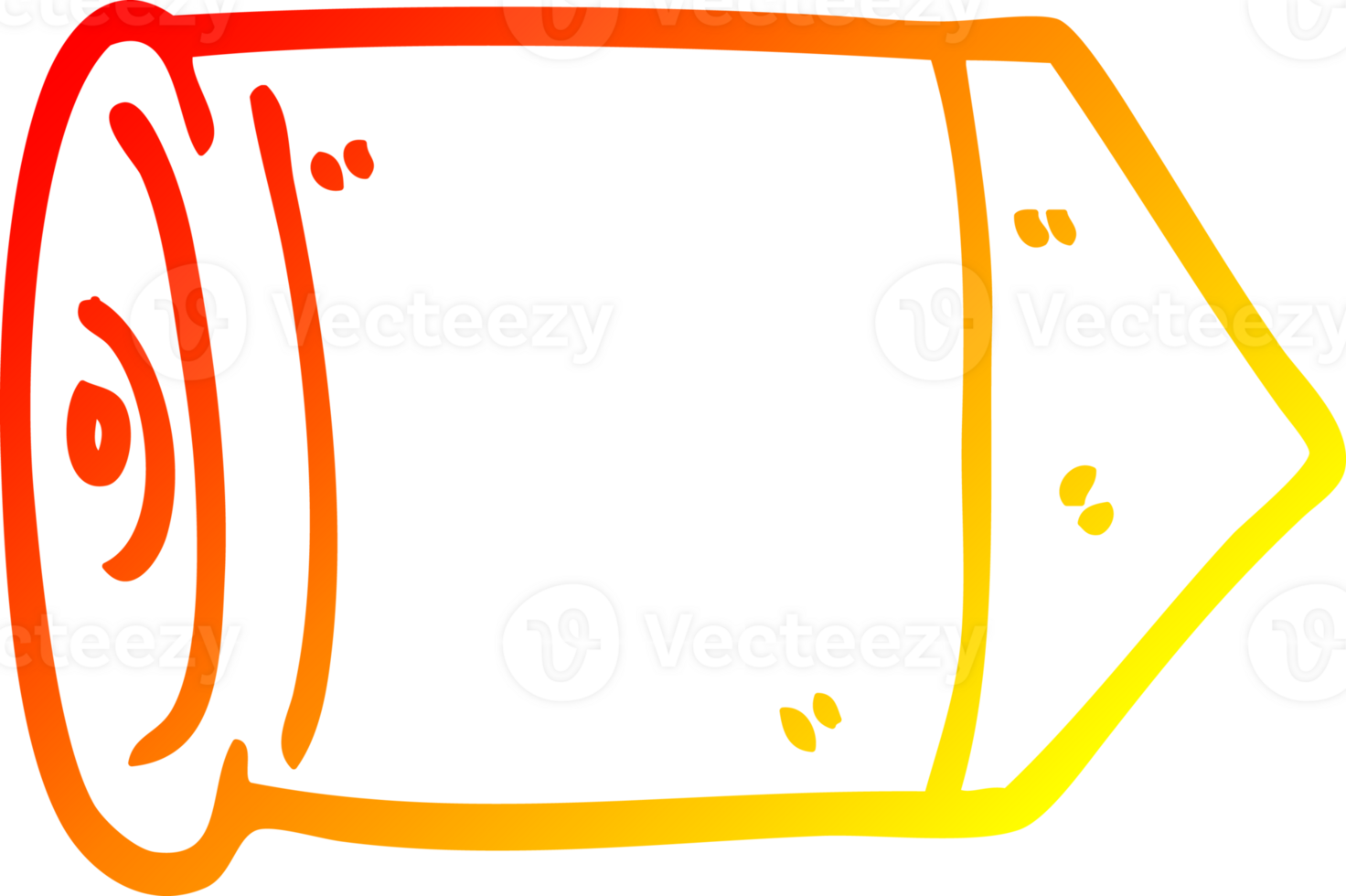 warm gradient line drawing of a cartoon golden bullet png