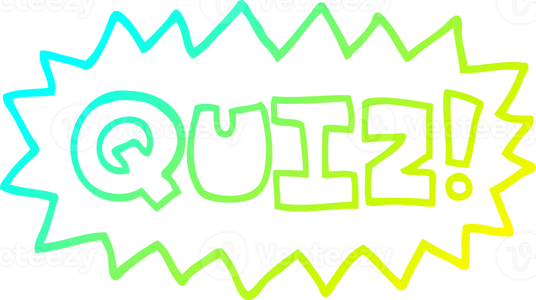 cold gradient line drawing of a cartoon quiz symbol png
