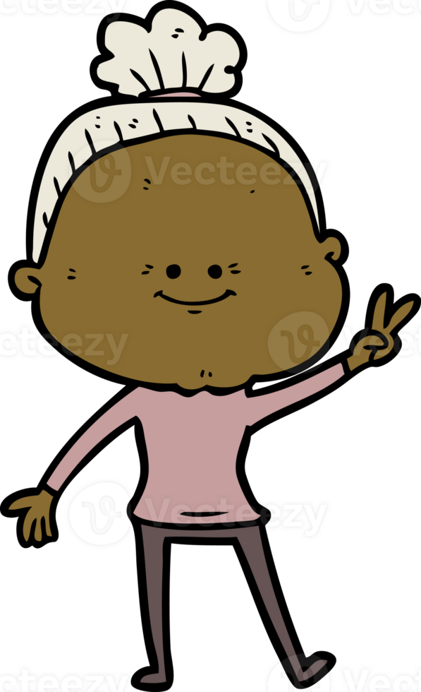 tekenfilm gelukkig oud vrouw png