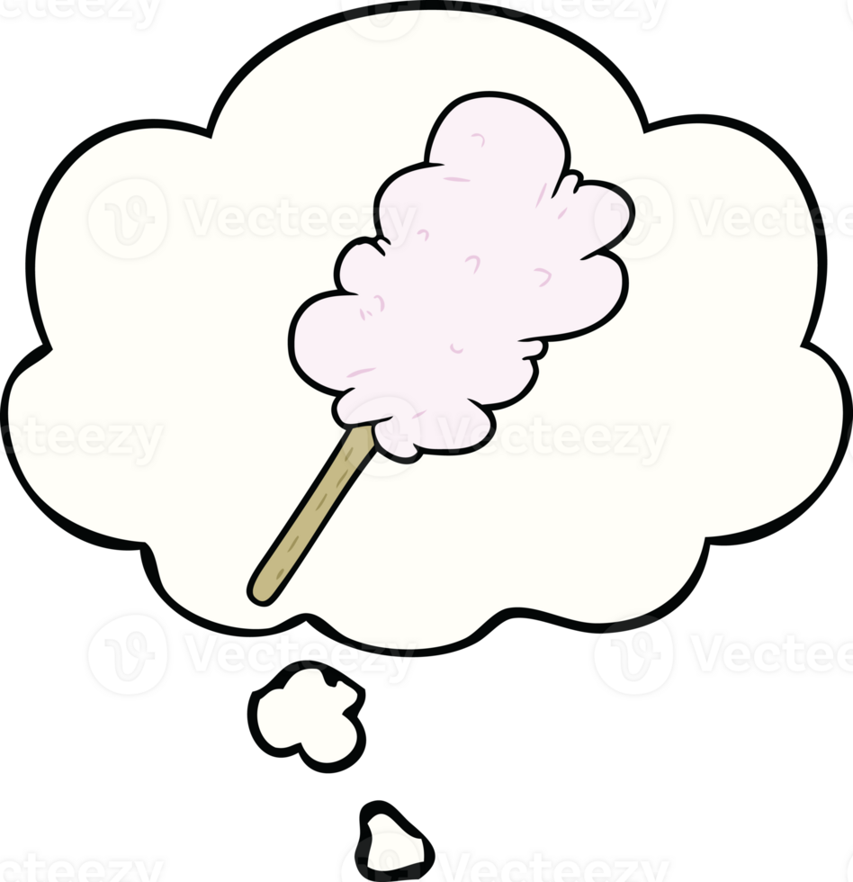 cartoon candy floss with thought bubble png
