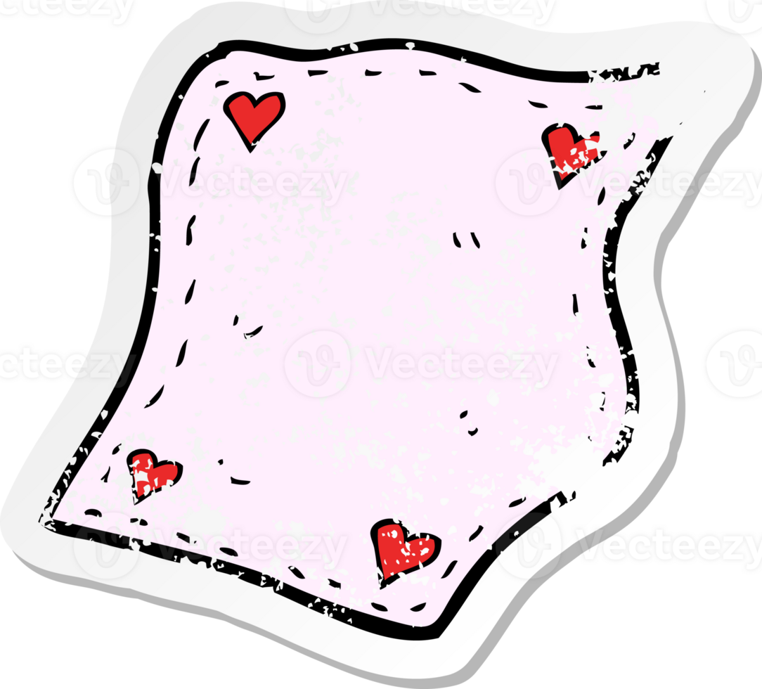 retro distressed sticker of a cartoon handkerchief png