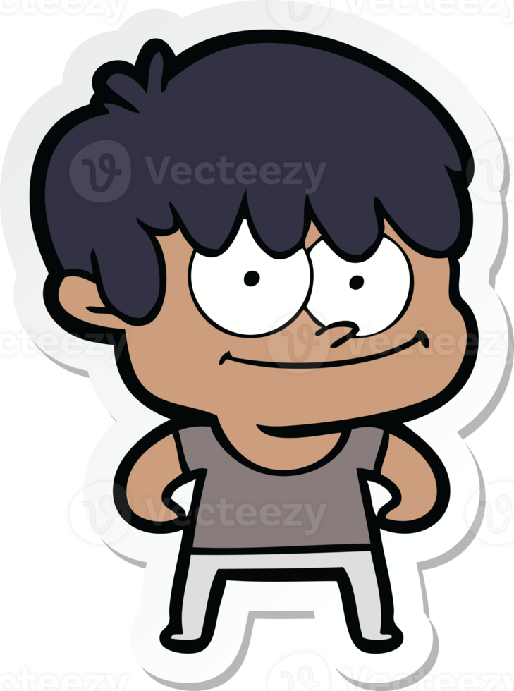 sticker of a happy cartoon man png