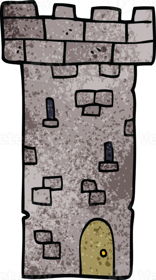 cartoon doodle castle tower png