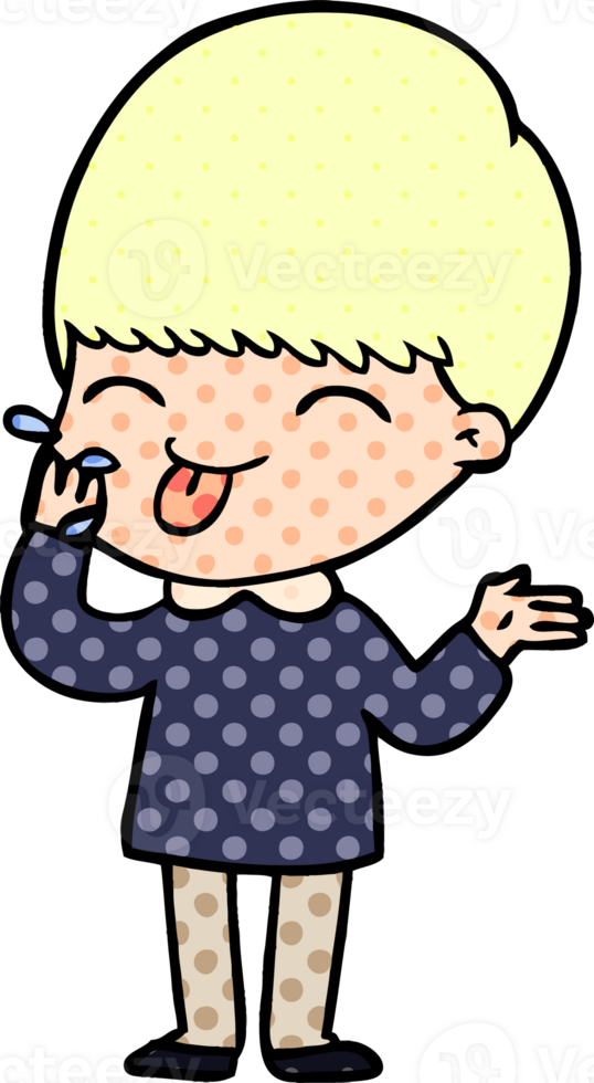 cartoon boy sticking out tongue png