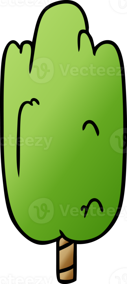 hand drawn gradient cartoon doodle single green tree png