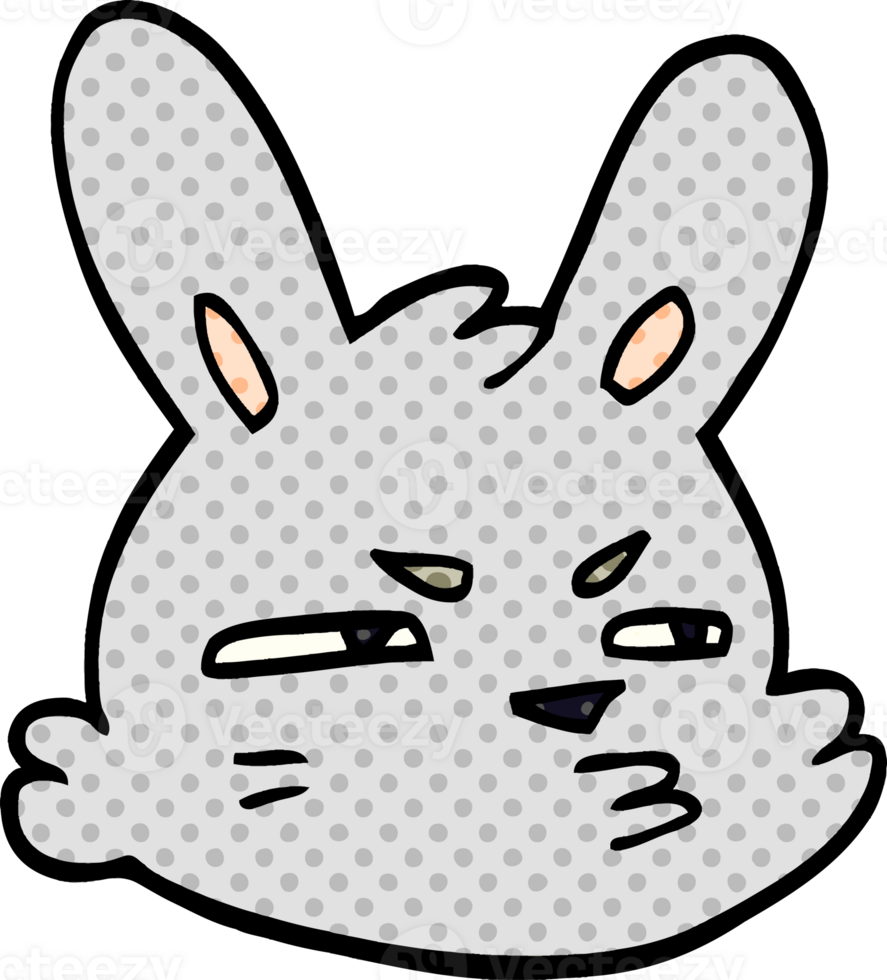 cartoon doodle moody rabbit png