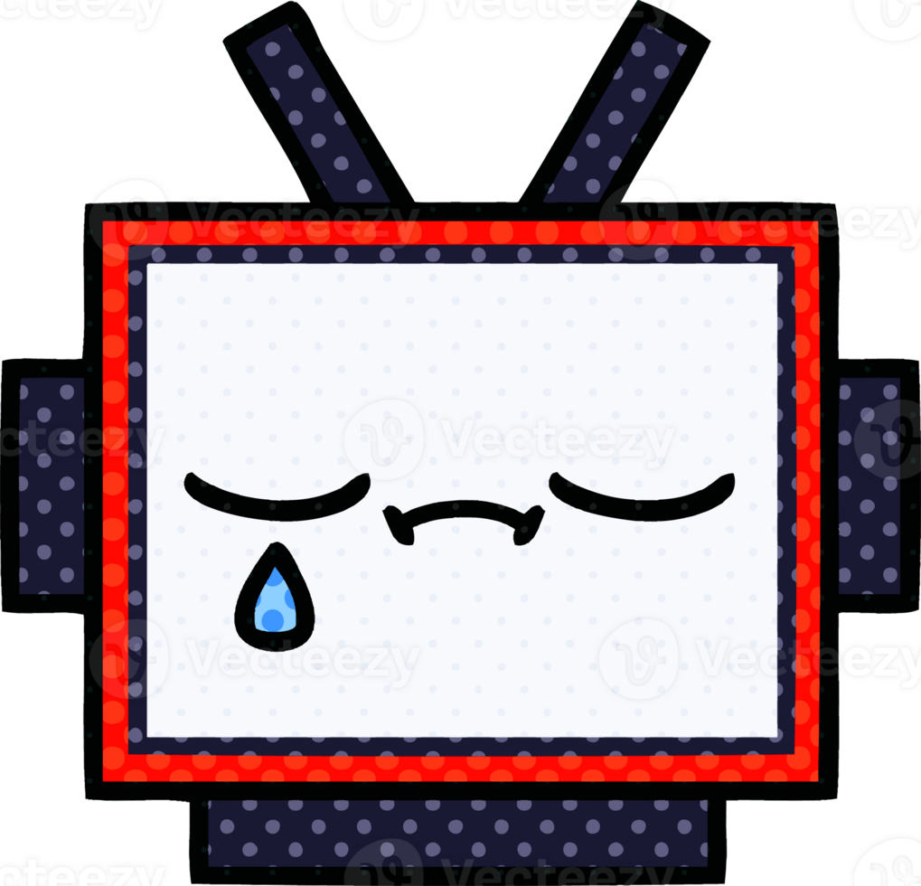 comic book style cartoon of a robot head png