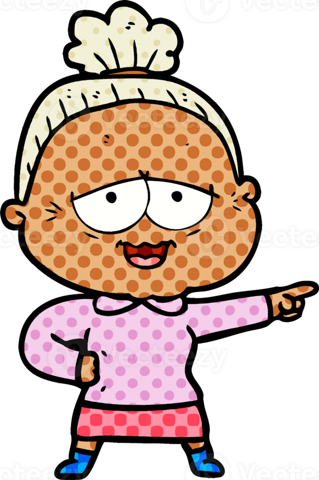 cartoon happy old lady png