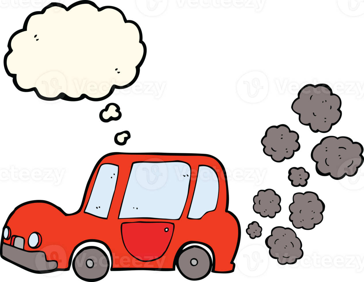 cartoon car with thought bubble png