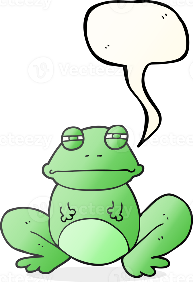 hand drawn speech bubble cartoon frog png