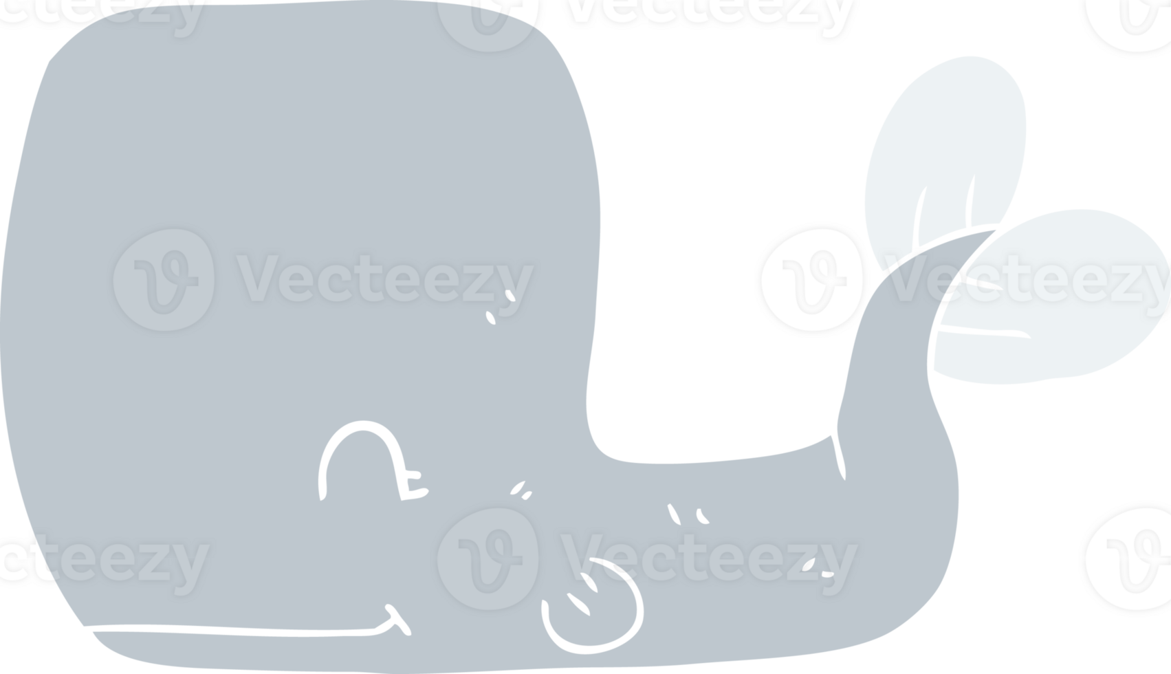 flat color illustration of happy whale png