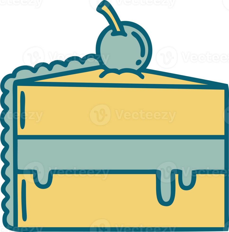 iconic tattoo style image of a chocolate cake png