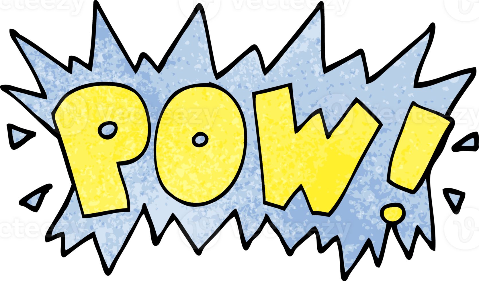 cartoon doodle word pow png
