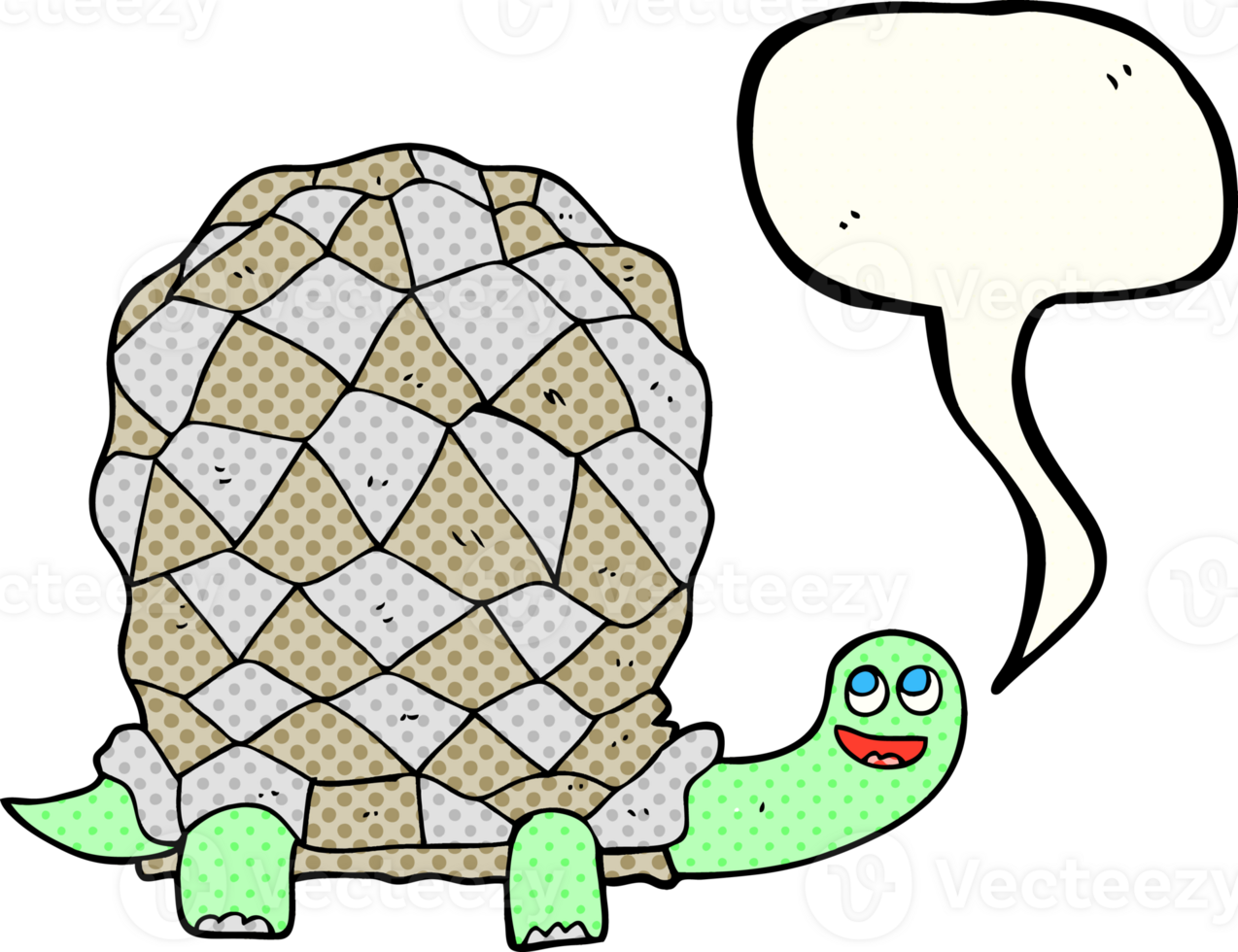 hand drawn comic book speech bubble cartoon tortoise png