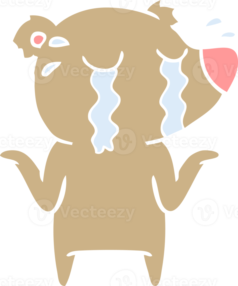 flat color style cartoon crying bear png