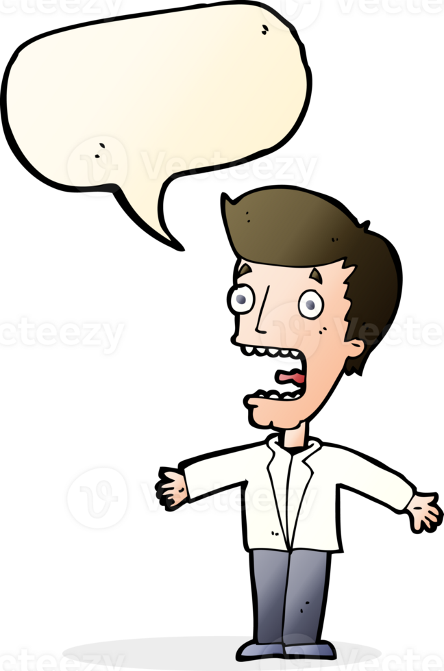 cartoon screaming man with speech bubble png
