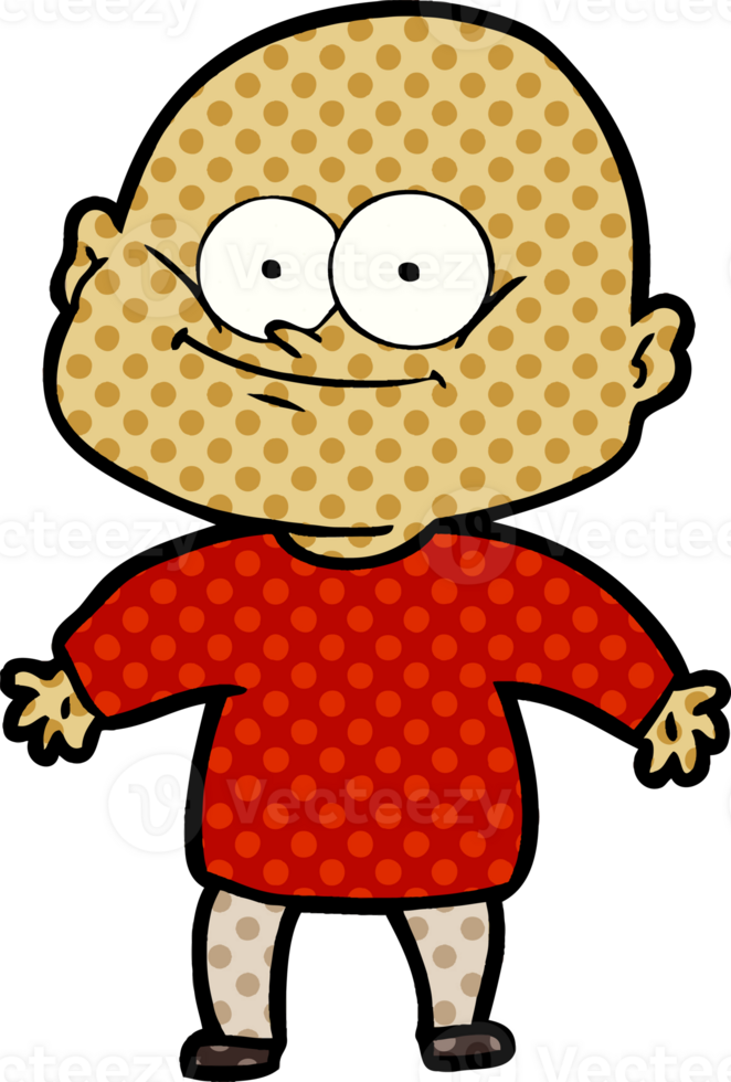 cartoon bald man staring png