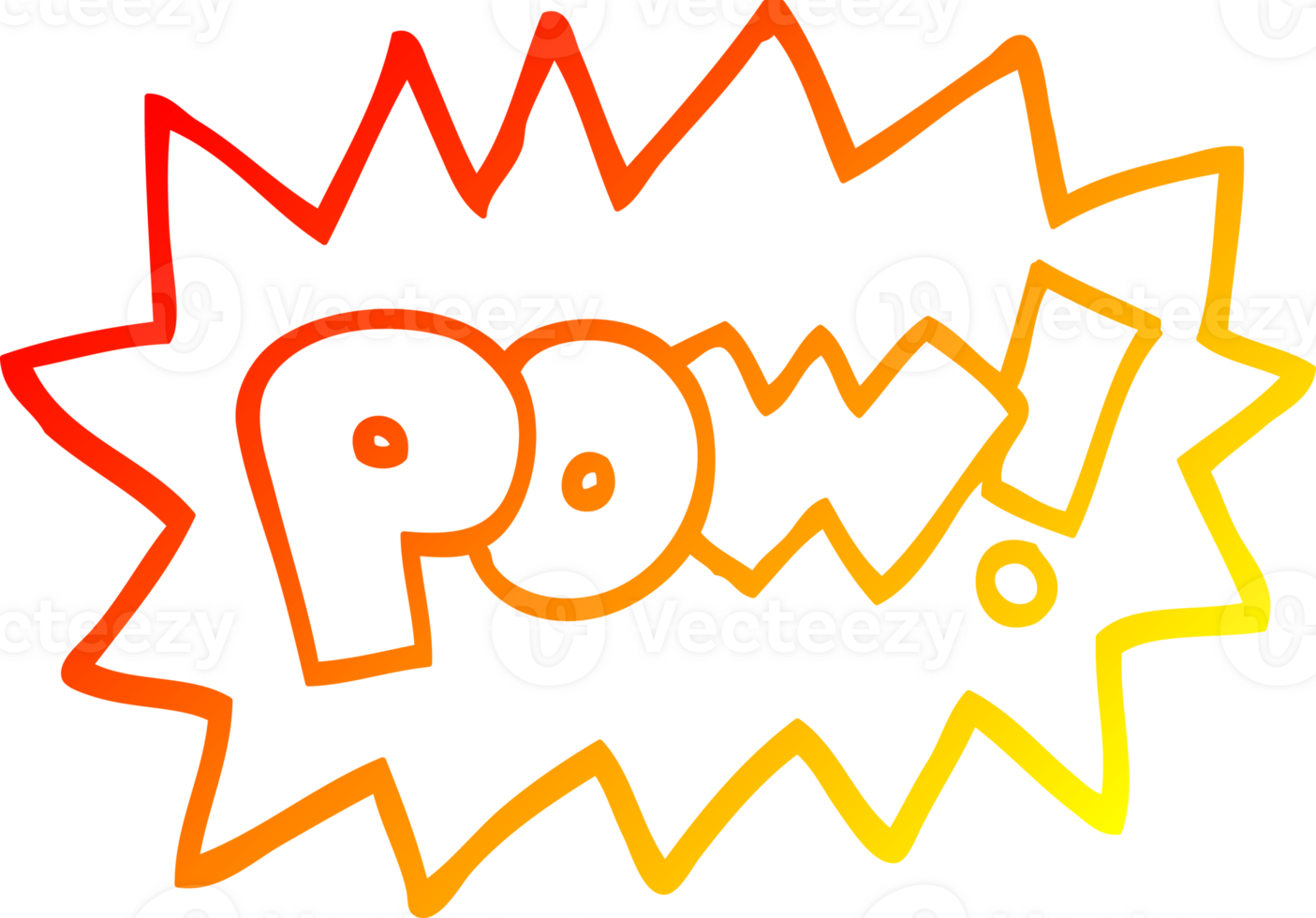 warm gradient line drawing of a cartoon pow symbol png