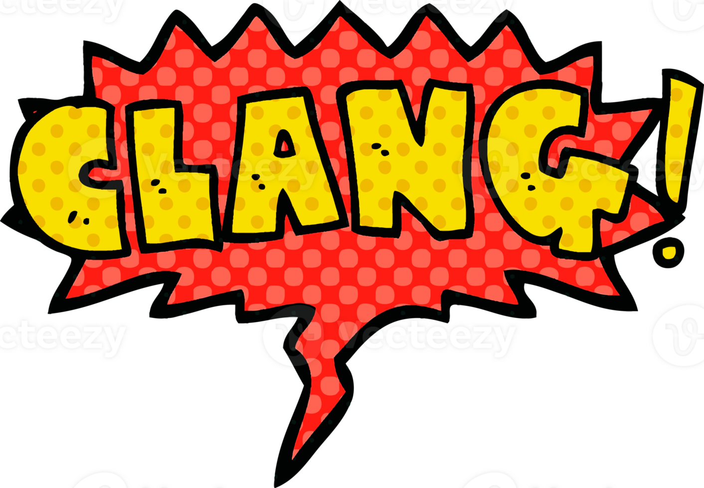 cartoon word clang with speech bubble in comic book style png