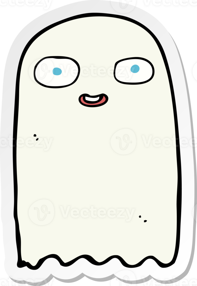 sticker of a funny cartoon ghost png
