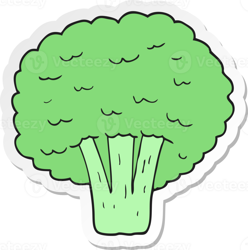 sticker of a cartoon broccoli png