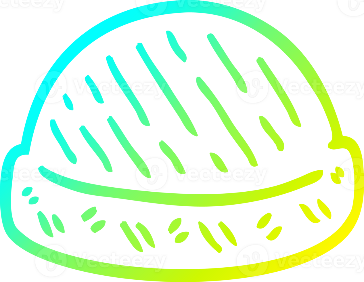 cold gradient line drawing of a cartoon winter hats png