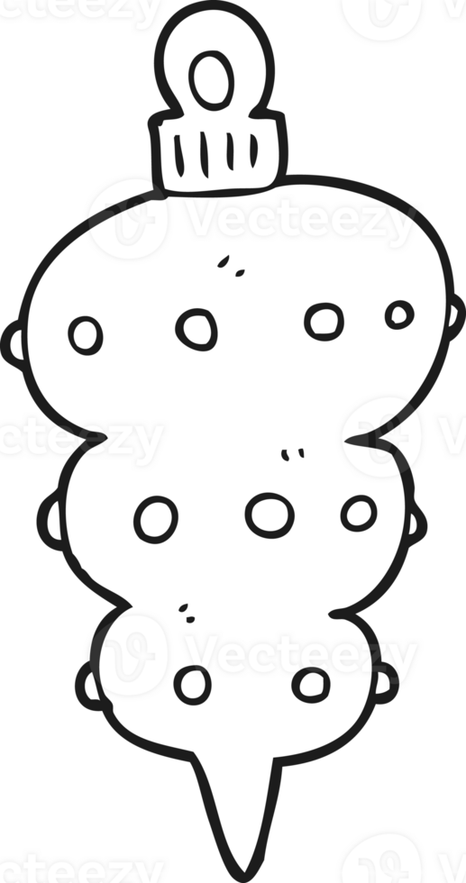 hand drawn black and white cartoon christmas decoration png