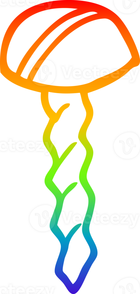 rainbow gradient line drawing of a cartoon screw png