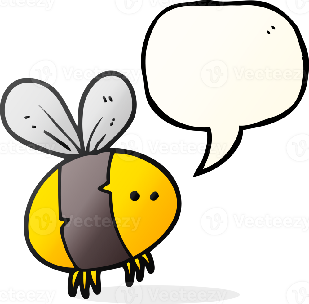 hand drawn speech bubble cartoon bee png