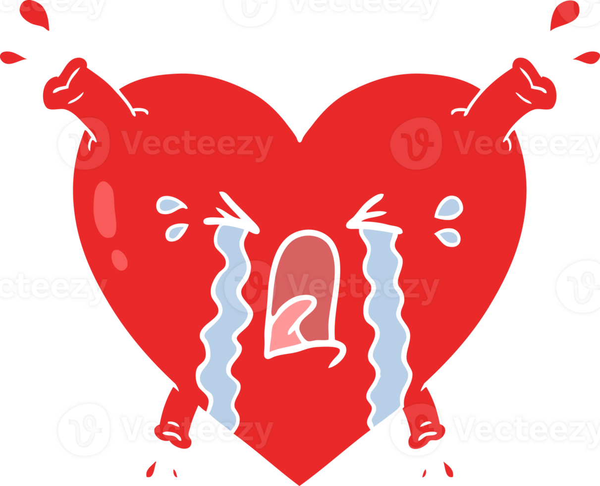 flat color style cartoon heart png