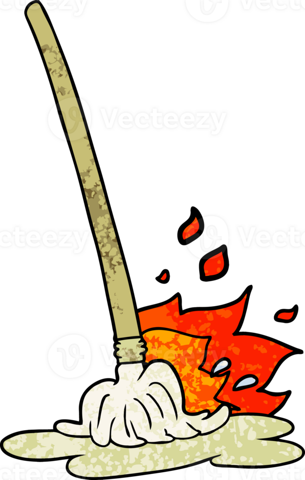 wet cartoon mop png