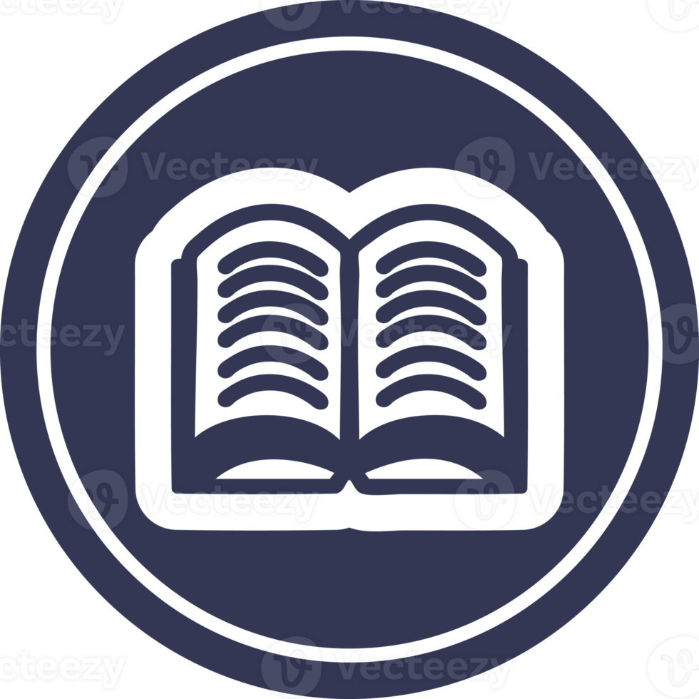open book circular icon symbol png