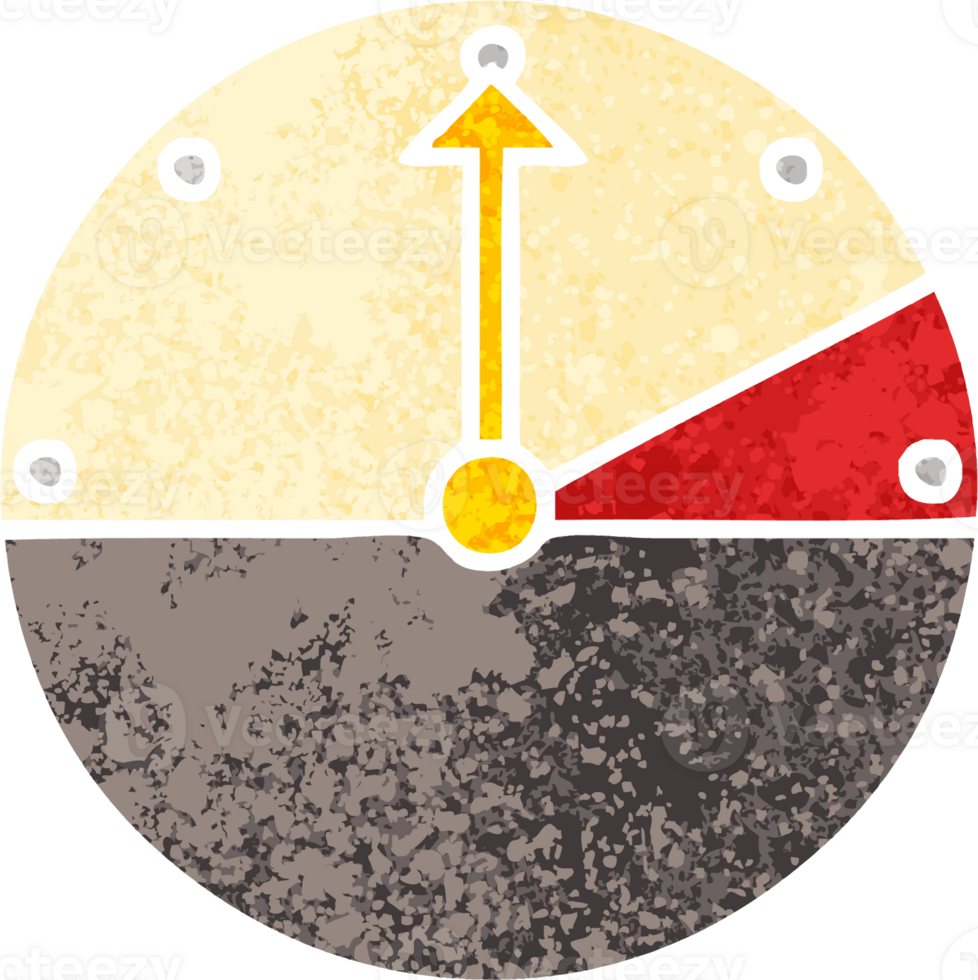 retro illustration style cartoon of a speedometer png