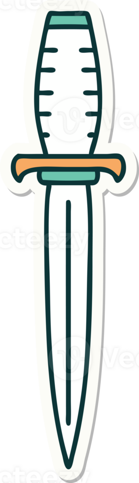 sticker of tattoo in traditional style of a dagger png