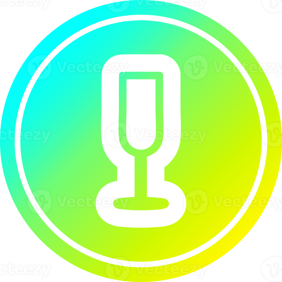 champagne flute circular icon with cool gradient finish png