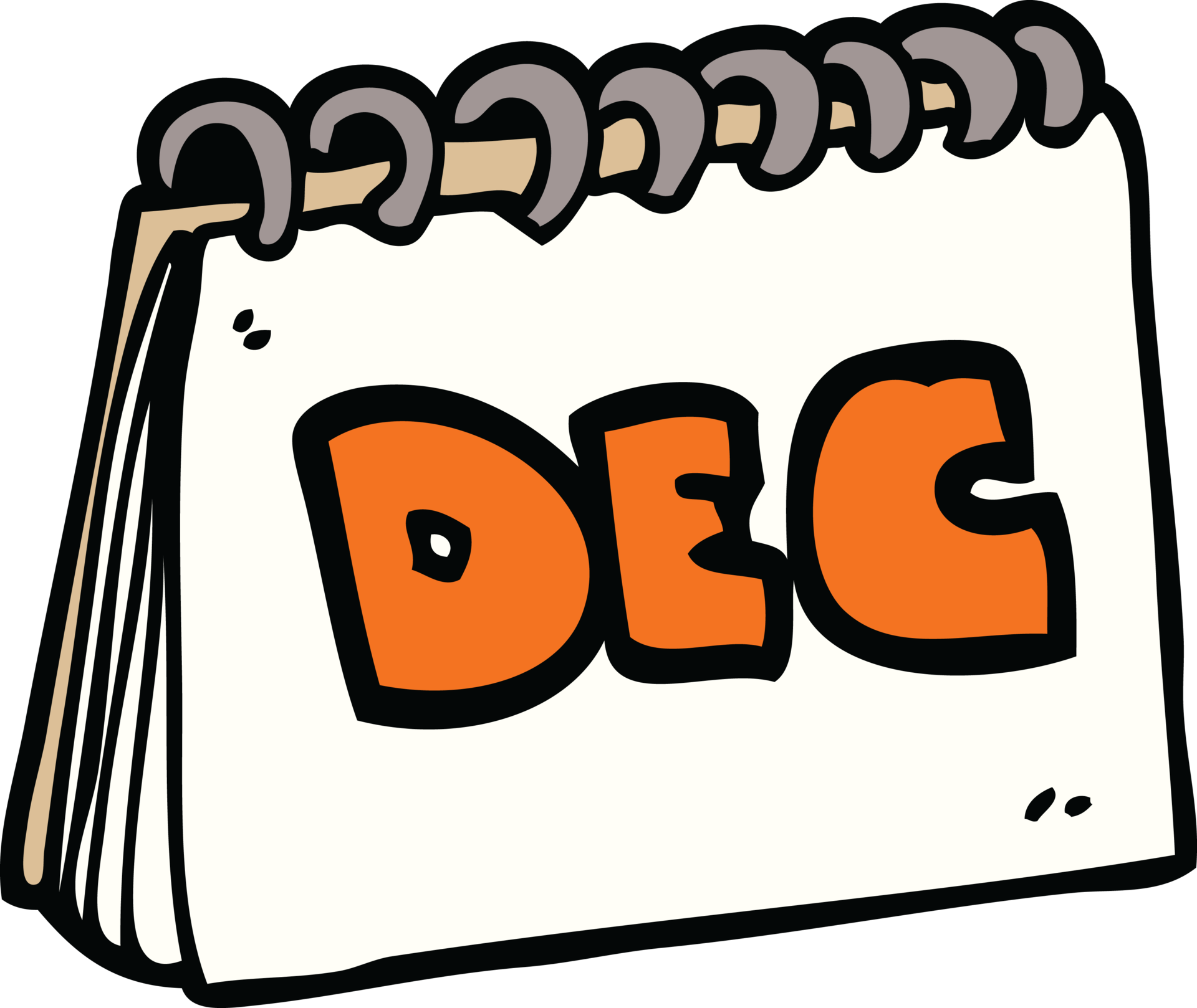 cartoon doodle calendar showing month of december 45049234 PNG