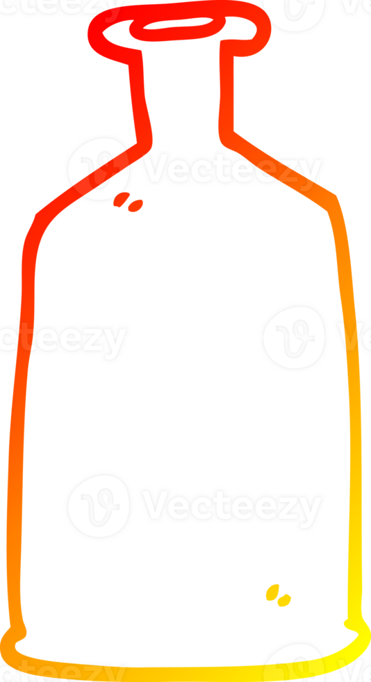 warm gradient line drawing of a cartoon green bottle png