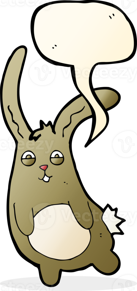 funny cartoon rabbit with speech bubble png