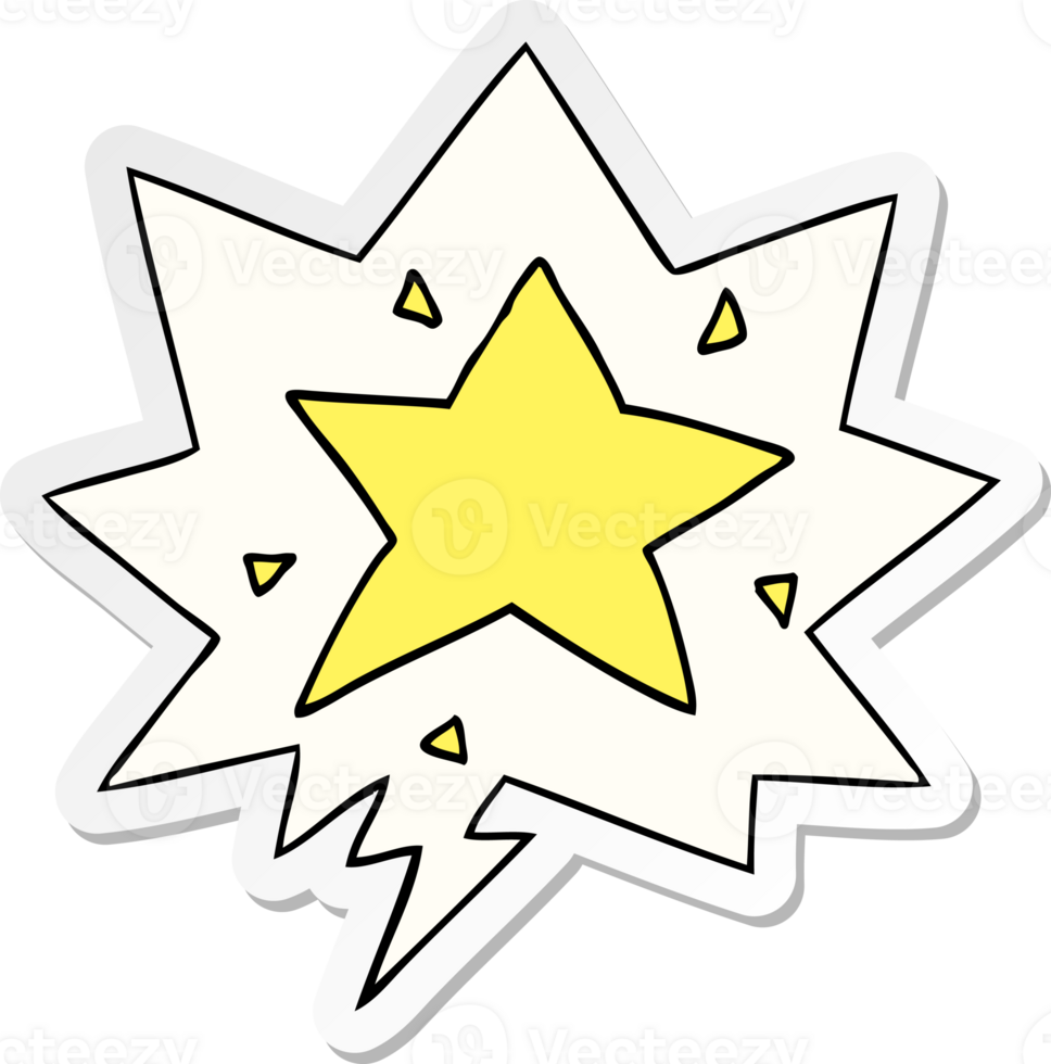 cartoon star with speech bubble sticker png