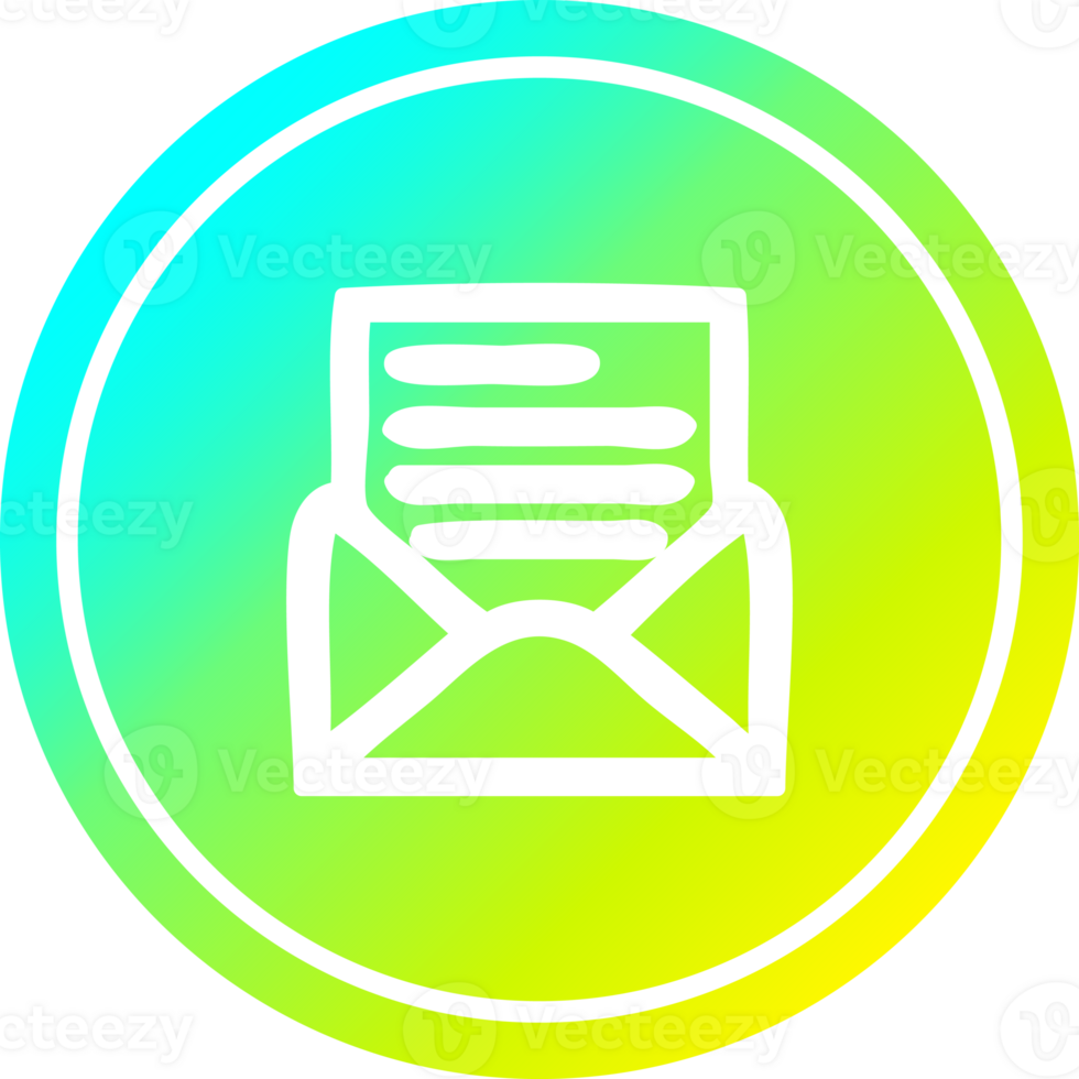envelope letter circular icon with cool gradient finish png