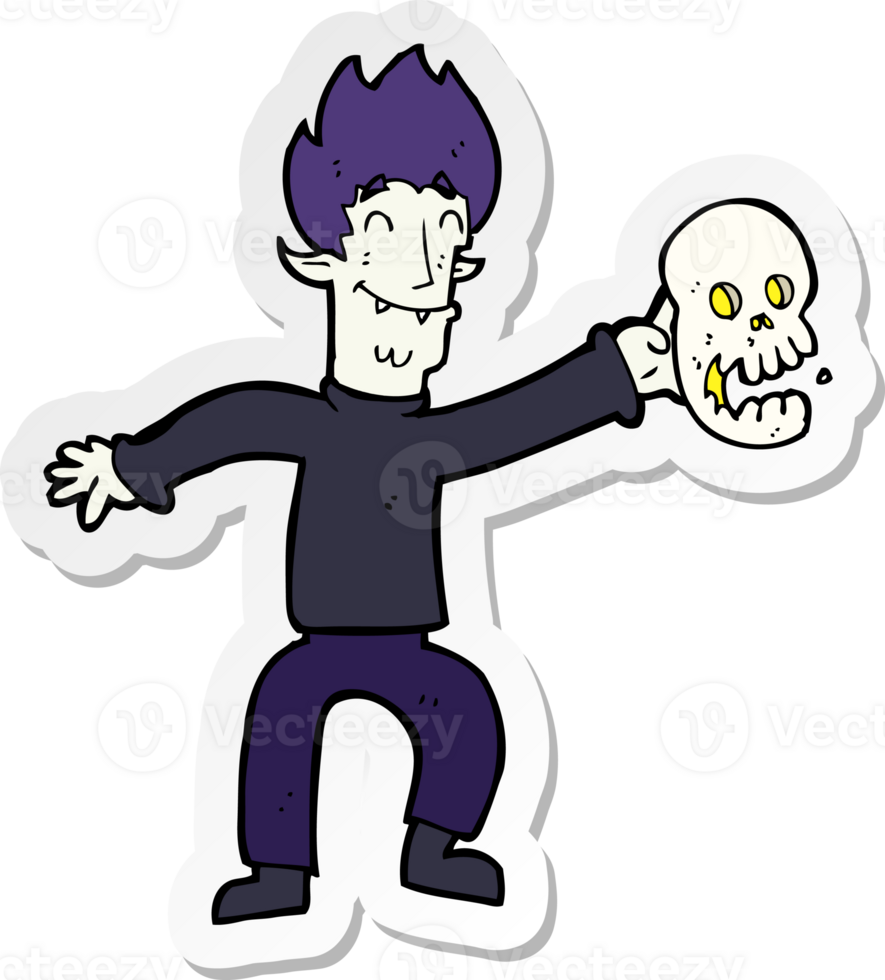 sticker of a cartoon spooky vampire png