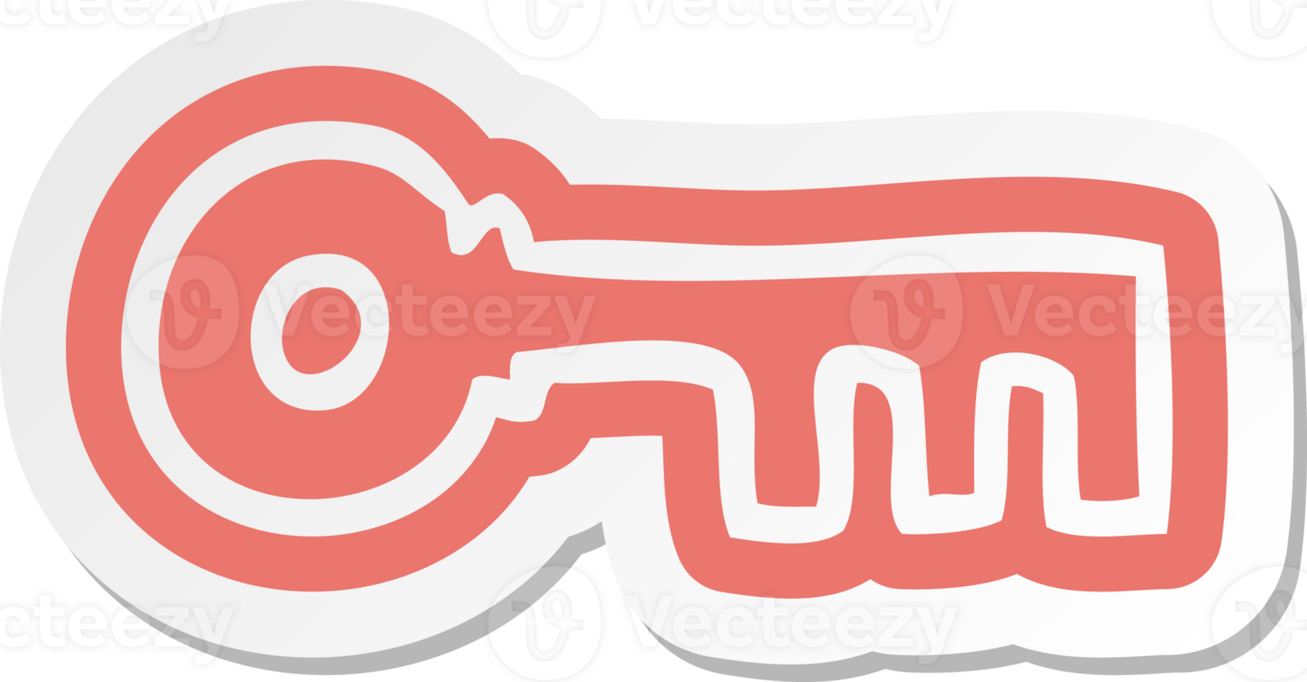 cartoon sticker of a brass key png