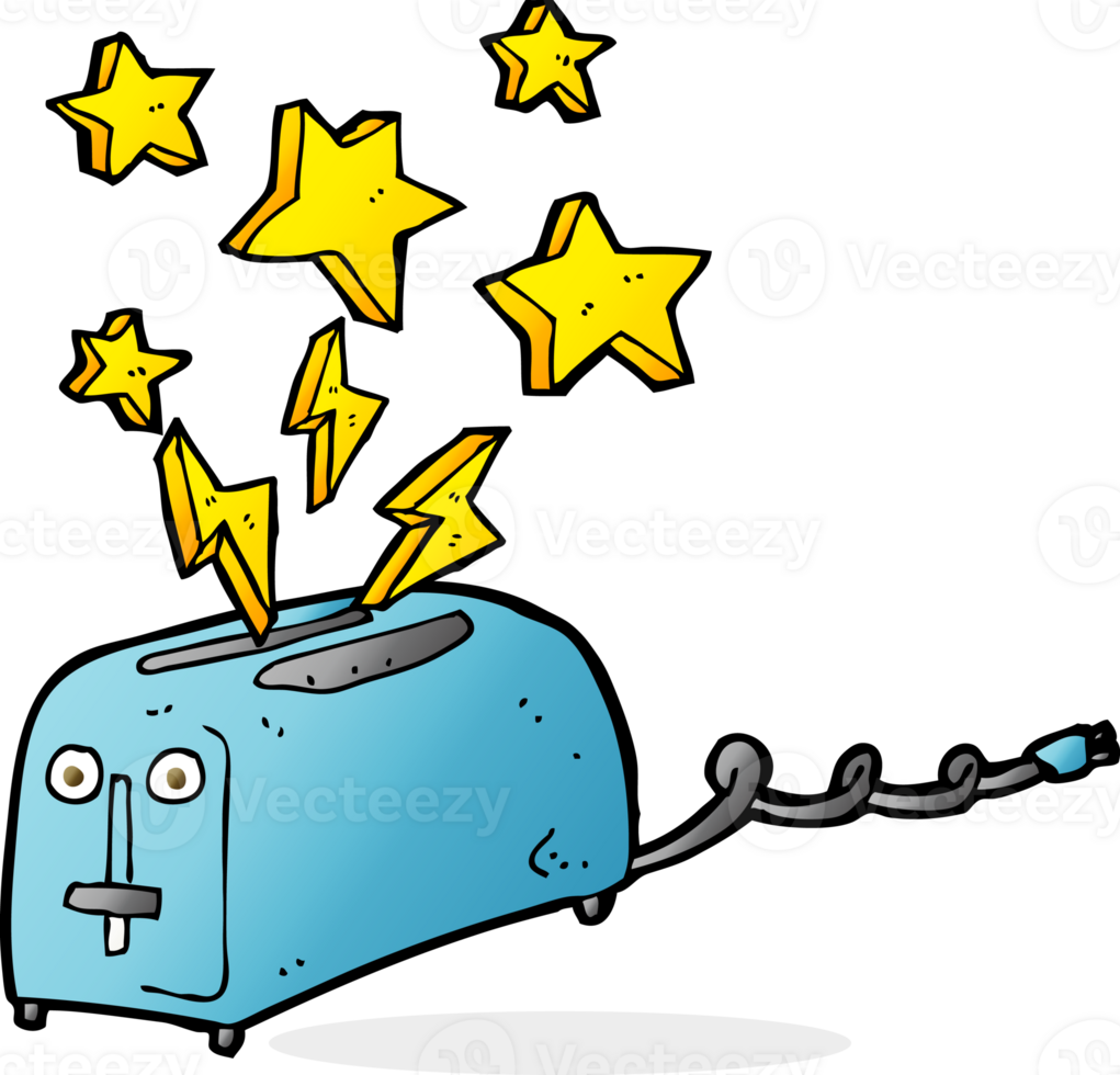 cartoon sparking toaster png